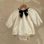 【73-90cm】ロンパース ベビー フレンチ スウィート 蝶結び - 画像 (3)