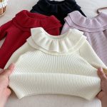 【66-100cm】トップス 女の子 ダブル フリル襟 ニット - 画像 (6)