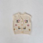 【66-100cm】カーディガンorサロペット ベビー フラワー ニット - 画像 (8)