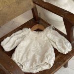 【73-90cm】ロンパース ベビー 蝶結び フリル襟 - 画像 (7)