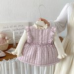 【73-100cm】トップスorワンピース ベビー 裏起毛 フリル襟 - 画像 (5)