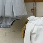 【73-90cm】Tシャツorロンパース 女の子 レース襟 チュール 切替 - 画像 (10)