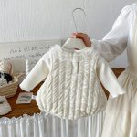 【66-90cm】ロンパース orトップス ベビー フラワー チュール襟 - 画像 (3)