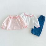 【80-130cm】シャツ 女の子 無地 丸襟 おしゃれ - 画像 (8)