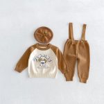 【73-100cm】サロペット＆セーター＆帽子 ベビー ニット - 画像 (6)