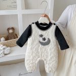 【66-90cm】トップスorカバーオール ベビー 星月 裏起毛 - 画像 (4)