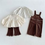 【80-130cm】シャツorパンツorサロペット 女の子 パフスリーブ 刺繍 - 画像 (4)