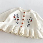 【80-130cm】カーディガンorパンツ 女の子 刺繍 ニット - 画像 (5)