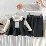 【73-100cm】セットアップorトップス ベビー 裏起毛 ダブル フリル襟 - 画像 (6)