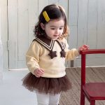 【73-100cm】プルオーバーorスカートパンツ 女の子 丸襟 星柄 チュール - 画像 (9)