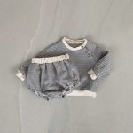 【66-90cm】セットアップ ベビー ボーダーク 韓国風 - 画像 (9)