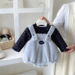 【66-90cm】ロンパース＆トップス ベビー 裏起毛 ふわふわ 蝶結び - 画像 (4)