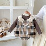 【66-90cm】トップスorロンパース ベビー チェック 裏起毛 - 画像 (6)