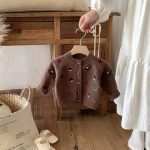 【66-100cm】カーディガン ベビー 松ぼっくり柄 ニット - 画像 (8)