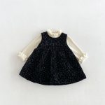 【80-130cm】ワンピースorニット 女の子 ドット 裏起毛 フリル襟 - 画像 (7)