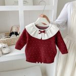 【66-90cm】ロンパース ベビー 丸襟 ドット - 画像 (3)
