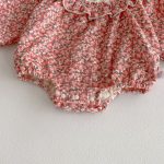 【66-90cm】ロンパース ベビー 小花柄 裏起毛 - 画像 (10)