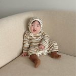 【66-90cm】カバーオール ベビー カラフルリブ ボーダー柄 - 画像 (3)