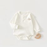 【66-90cm】ロンパース ベビー 馬ロゴ リブ 無地 - 画像 (4)