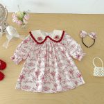 【66-130cm】ロンパースorワンピース ベビー 姉妹服 ローズ柄 - 画像 (10)