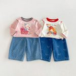 【80-130cm】パンツ 女の子 リボン付き デニム ストレート - 画像 (5)