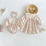 【66-130cm】ロンパースorワンピース 女の子 姉妹服 蝶結び パフスリーブ - 画像 (11)