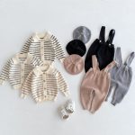 【66-90cm】セットアップ ベビー ワッフル ボーダー - 画像 (3)