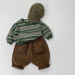 【80-130cm】トレーナー キッズ ボーダー クルーネック スウェット - 画像 (5)