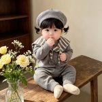 【66-90cm】オールインワン ベビー 暖かい ハート セーラー - 画像 (17)
