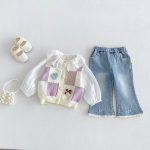【80-110cm】ベスト 女の子 カラーバリ ニット - 画像 (5)