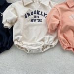 【66-100cm】長袖ロンパース ベビー オシャレ 英字 - 画像 (10)