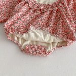 【66-90cm】ロンパース ベビー 小花柄 裏起毛 - 画像 (11)