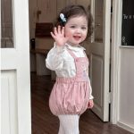 【73-100cm】シャツ＆ロンパース ベビー フリル襟 うさぎ - 画像 (4)