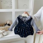 【66-90cm】トップスorロンパース ベビー ドット フリル襟 - 画像 (6)