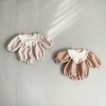 【66-90cm】ロンパース ベビー レトロ プリンセス 暖かい - 画像 (3)