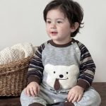 【66-90cm】カバーオール ベビー ボーダー くま - 画像 (4)