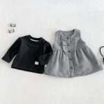 【73-100cm】トップスorワンピース 蝶結び キルティング 裏起毛 - 画像 (7)