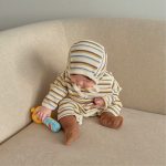 【66-90cm】カバーオール ベビー カラフルリブ ボーダー柄 - 画像 (4)