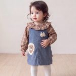 【73-100cm】シャツ&スカート ベビー チェックデニムジャンパー - 画像 (6)