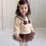 【73-100cm】プルオーバーorスカートパンツ 女の子 丸襟 星柄 チュール - 画像 (3)