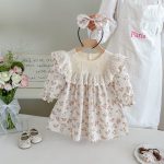 【66-130cm】 ロンパースorワンピース 女の子 姉妹服 プリンセス 総柄 - 画像 (10)