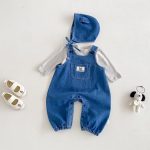 【66-90cm】サロペット ベビー ポケット付き デニム