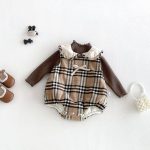 【66-90cm】トップスorロンパース ベビー チェック 裏起毛 - 画像 (2)