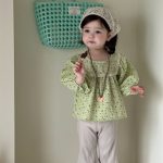 【73-100cm】ブラウスorパンツ 女の子 レース 小花柄 リブベル - 画像 (9)