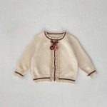 【66-100cm】カーディガン ベビー 手編み フラワー ニット - 画像 (2)