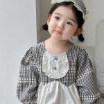 【66-90cm】ロンパース ベビー チェック スウィート - 画像 (4)