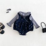【66-90cm】トップスorロンパース ベビー ドット フリル襟 - 画像 (2)