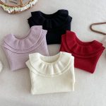 【66-100cm】トップス 女の子 ダブル フリル襟 ニット - 画像 (7)