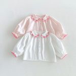 【80-130cm】シャツ 女の子 無地 丸襟 おしゃれ - 画像 (4)