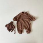 【66-90cm】ロンパース ベビー ナチュラル リブ 暖かい - 画像 (12)
